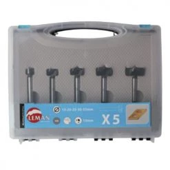 Coffret de 5 mèches à façonner à fond plat Leman PRS.00100.7