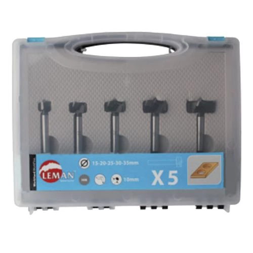 Coffret de 5 mèches à façonner à fond plat Leman PRS.00100.7 3 Coffret de 5 mèches à façonner à fond plat Leman PRS.00100.7