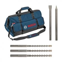 Pack de 5 outils SDS-Max Bosch (Forets + Pic + Burin) + sac Pro