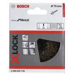 Brosses boisseaux à fils ondulés et laitonnés Bosch X-LOCK Clean for Metal -Accessoire à emmanchement cylindrique Soldes Boutique AFD 82369
